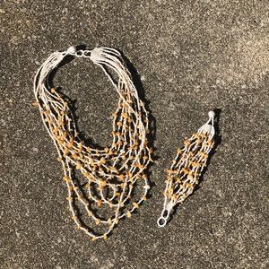 Matching bracelet and necklace combo